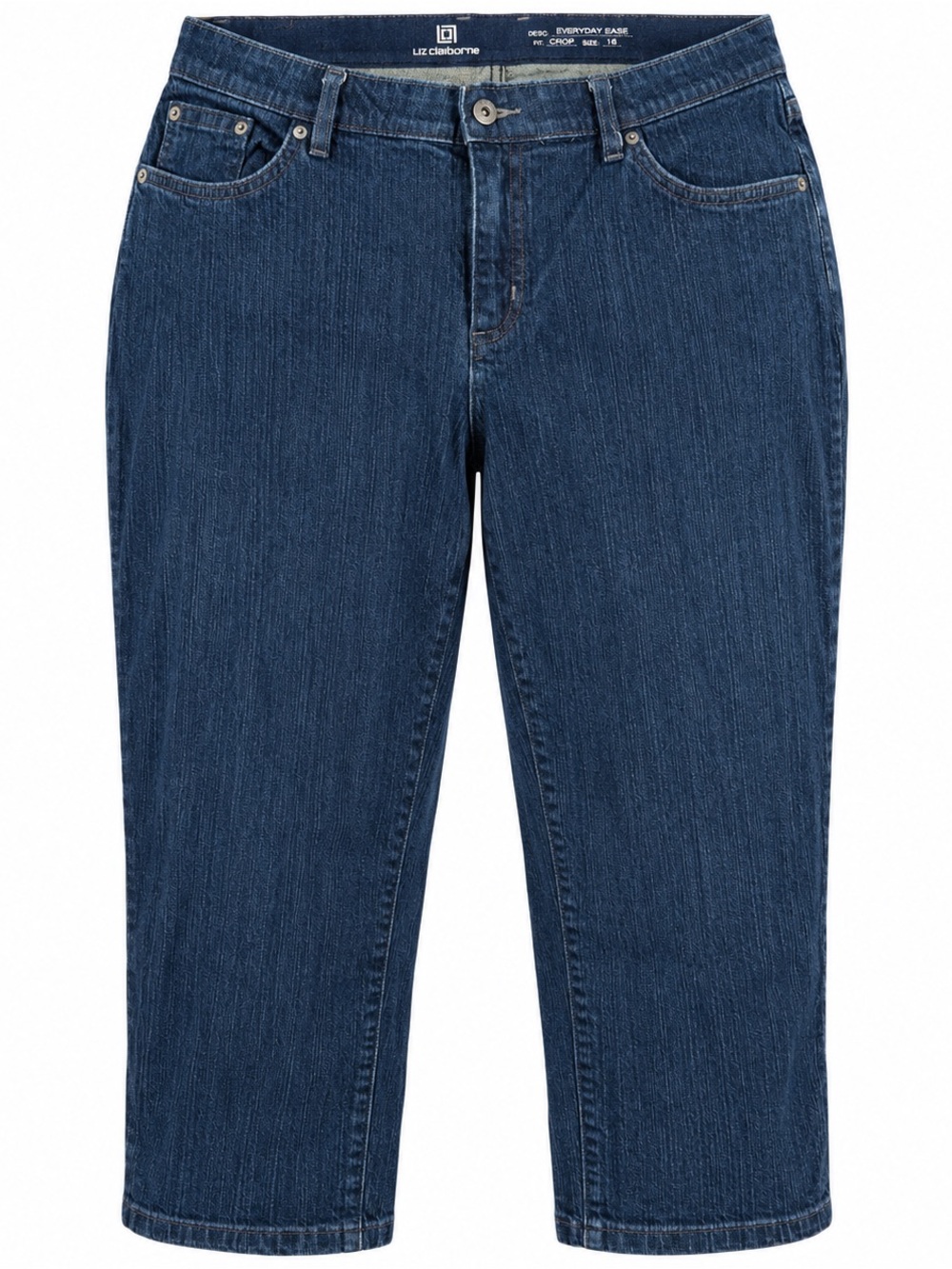 Liz Claiborne Dark Indigo Cropped Straight-Leg Jeans
